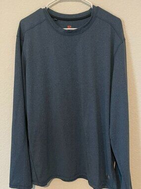 Rugged Elements Men's One-Piece Sueded Long Sleeve Crew Tee, Blue, Size XXL